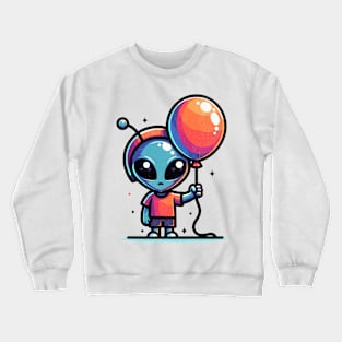 Alien Hold a Red Balloon Crewneck Sweatshirt